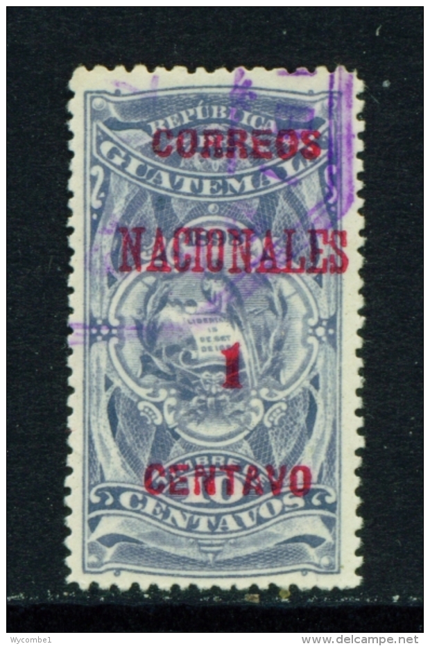 GUATEMALA  -  1898  Opt. Fiscal Stamps  Surcharges  1c On 10c  Used As Scan - Guatemala