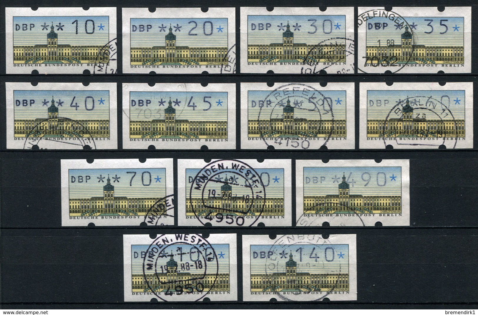 34156) BERLIN Automatenmarken - Lot Gestempelt Aus 1987, 38.- &euro; - Used Stamps