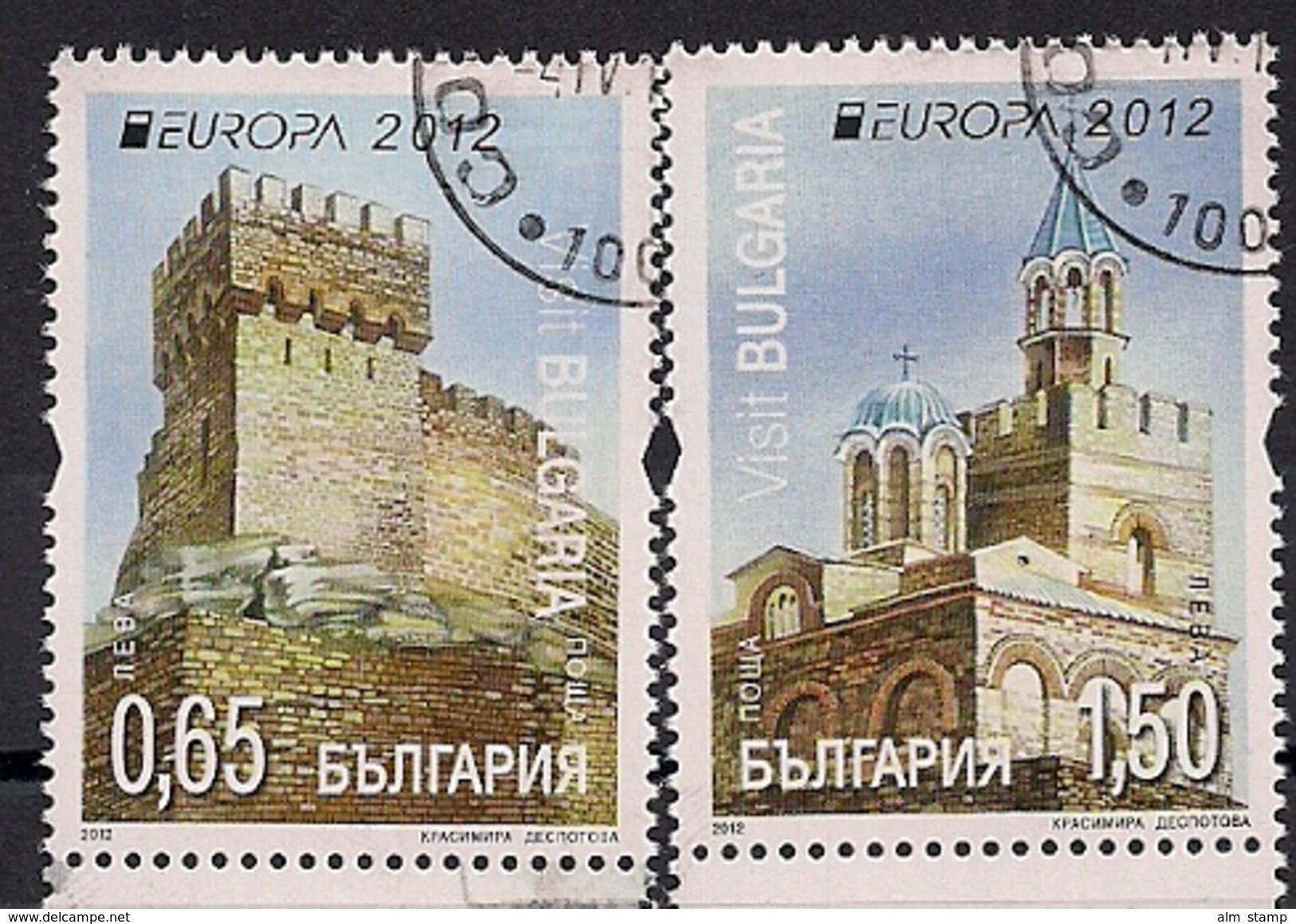 2012 BULGARIA / BULGARIE Mi. 5032-3 AS Used  EUROPA Besuche - 2012