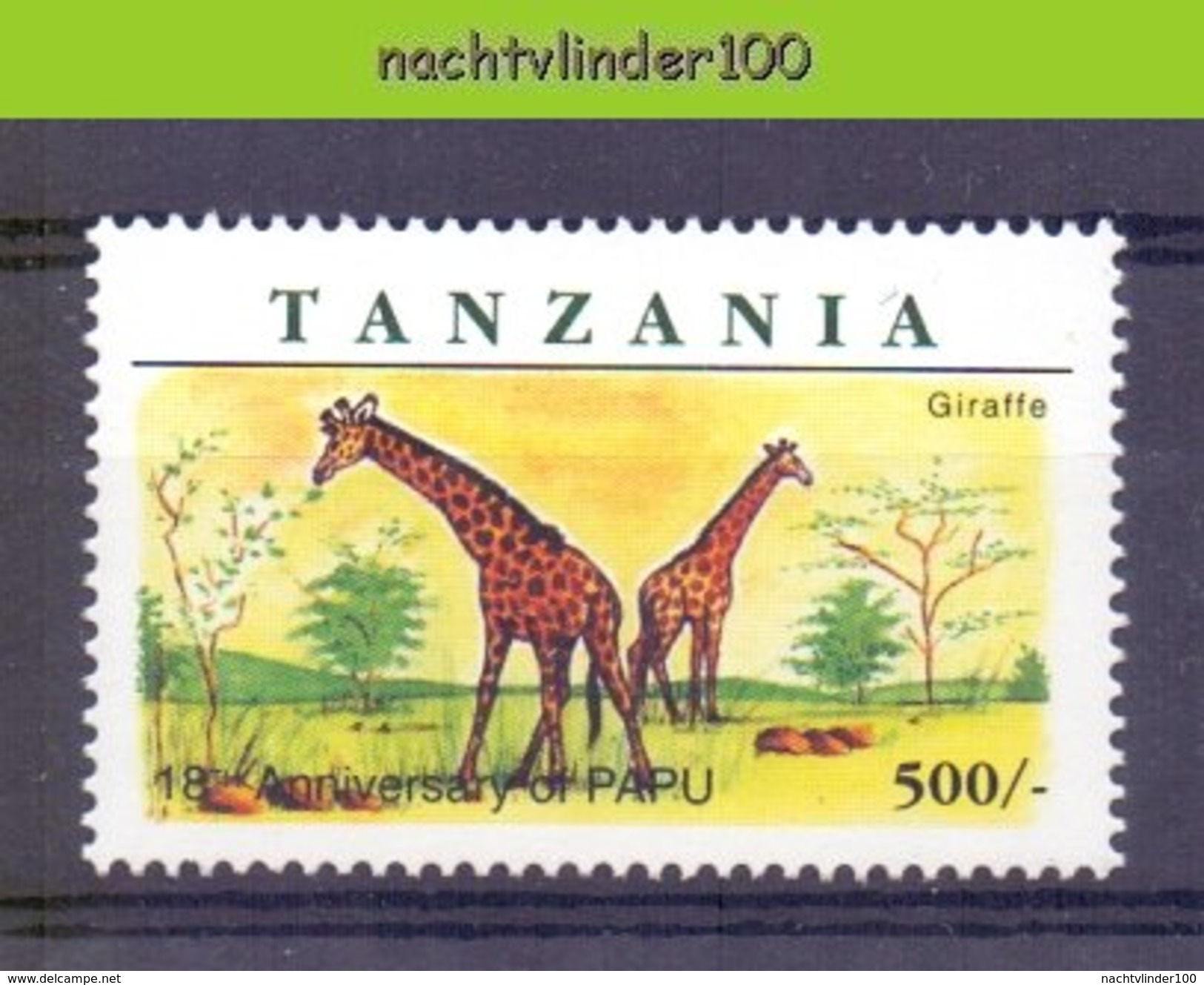 Mrg047 FAUNA ZOOGDIEREN GIRAF GIRAFFE MAMMALS TANZANIA 1998 PF/MNH - Giraffes