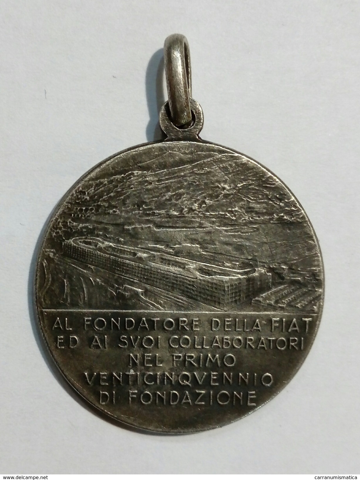 FIAT - Medaglia Dedica A GIOVANNI AGNELLI E 25° ANNIVERSARIO Della Fonfazione Della Casa Automobilistica (1924) - Professionnels/De Société