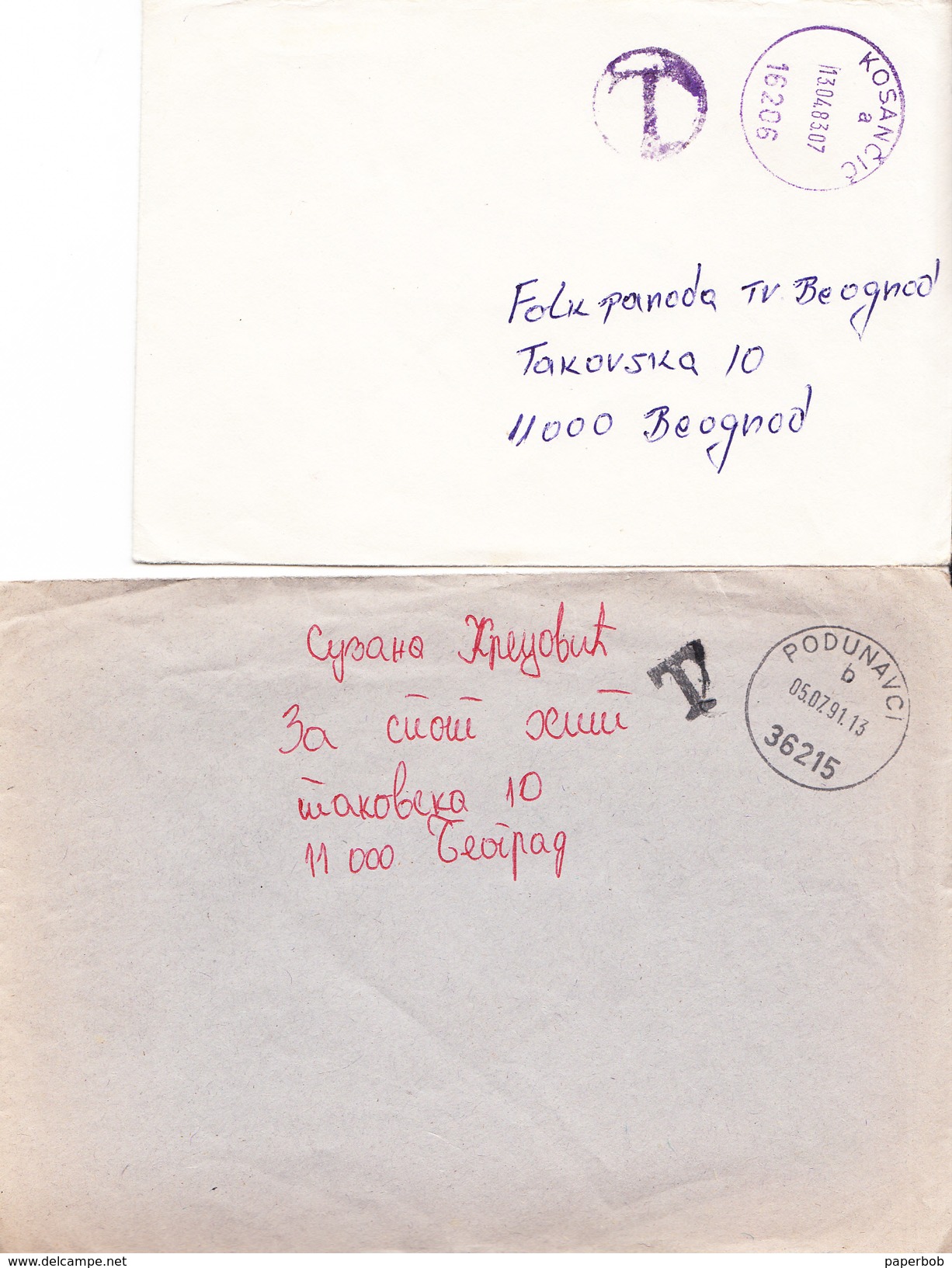 4 CVR WITHOUT FRANKING AND DIFFERENT HAND-MADE  T CANCEL - Covers & Documents