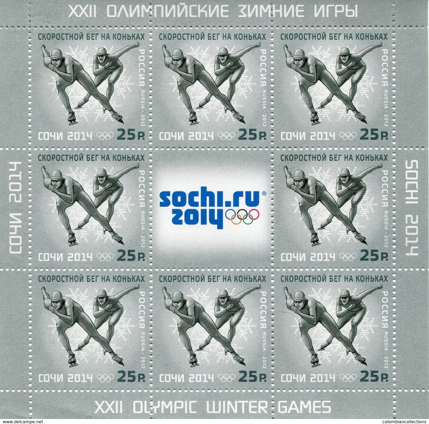 Lote 31256cP, 2012, Rusia, Russia, Pliego, Sheet, Olympic Winter Games, Sochi, Speed-skating - FDC