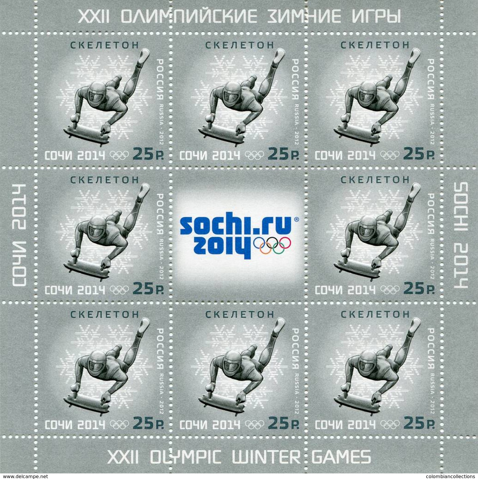 Lote 31256dP, 2012, Rusia, Russia, Pliego, Sheet, Olympic Winter Games, Sochi, Skeleton - FDC