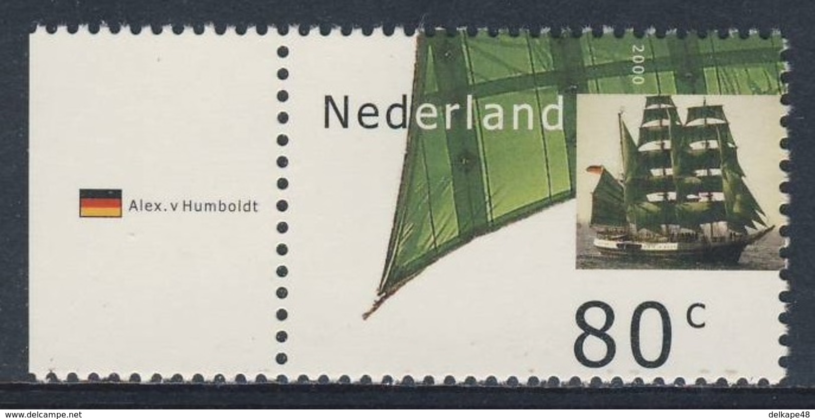 Nederland Netherlands Pays Bas 2000 Mi 1813 ** Alex Von Humboldt (1906) - Tall Ship, Germany / Bark - Schiffe