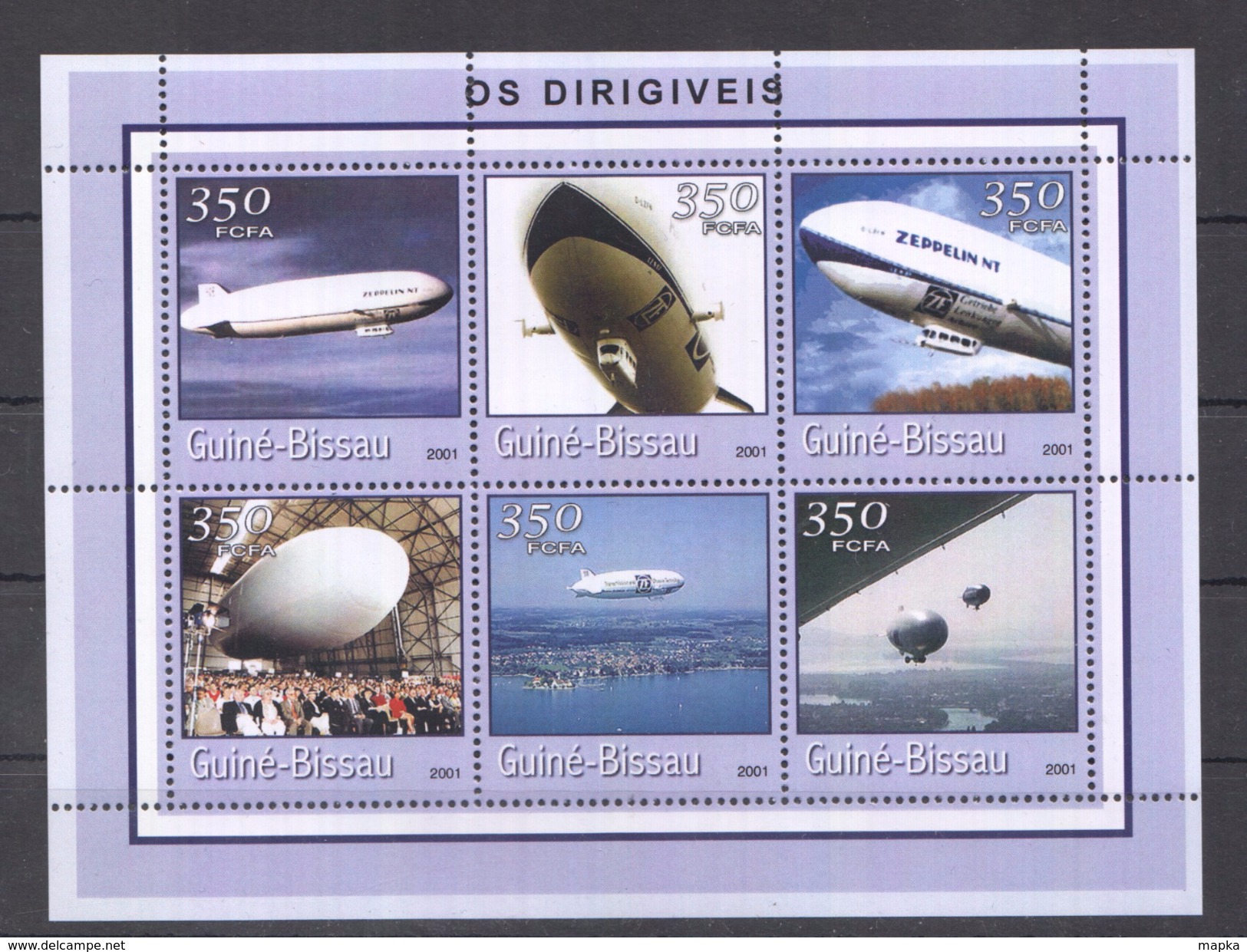 A64 2001 GUINE-BISSAU AVIATION AS DIRIGIVEIS 1KB MNH - Zeppelins