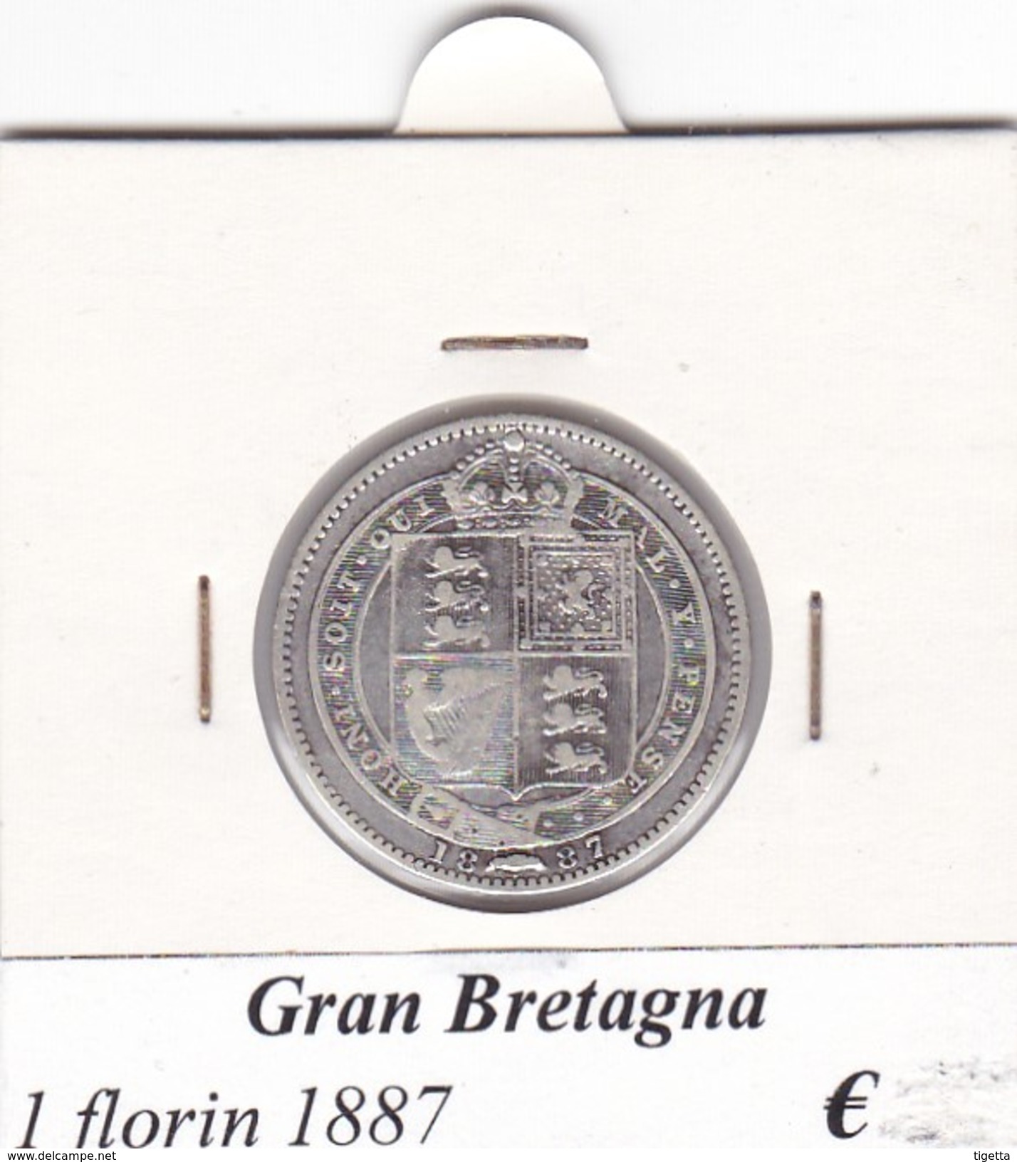 GRAN BRETAGNA   1 FLORIN  ANNO 1887 COME DA FOTO ARGENTO - J. 1 Florin / 2 Schilling