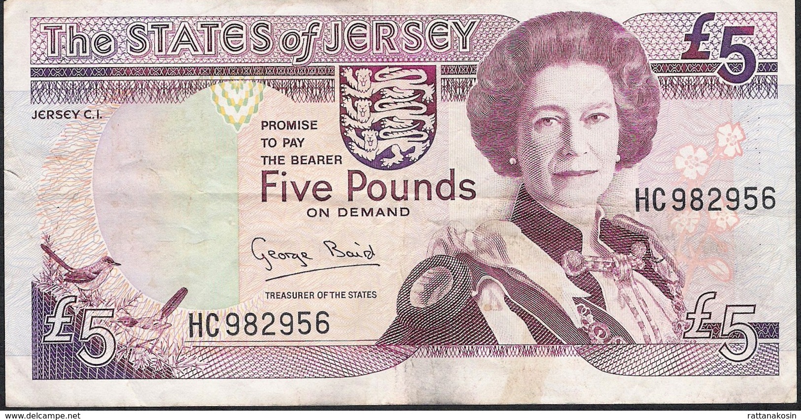 JERSEY P21 5 POUNDS 1993  Signature 4  VF NO P.h. ! - Jersey