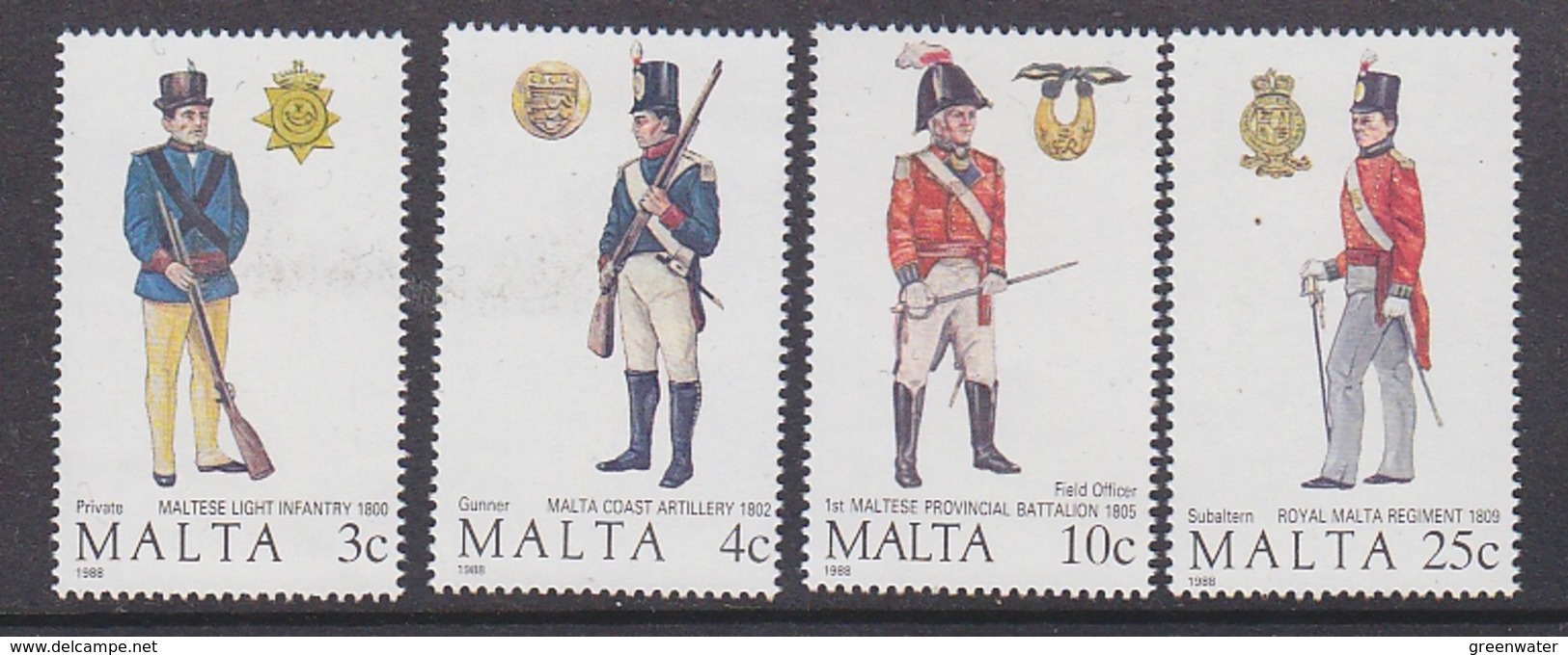 Malta 1988 Military Uniforms 4v ** Mnh (F6472) - Malta