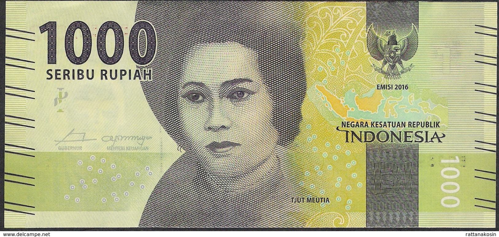 INDONESIA P154b 1000 RUPIAH   2016 Microprinted 2017 #BAJ  UNC. - Indonésie