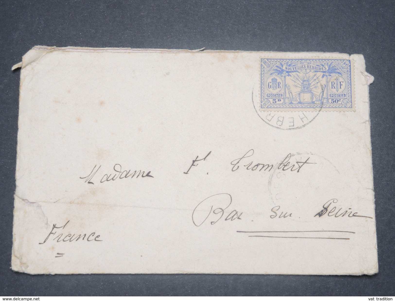 NOUVELLES HÉBRIDES - Enveloppe Pour La France En 1928 - L 8294 - Lettres & Documents