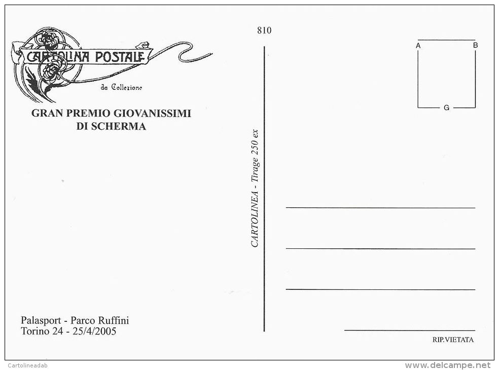 [DC0810] CARTOLINEA - GRAN PREMIO GIOVANISSIMI DI SCHERMA - TORINO - PALASPORT - PARCO RUFFINI - NV - Scherma