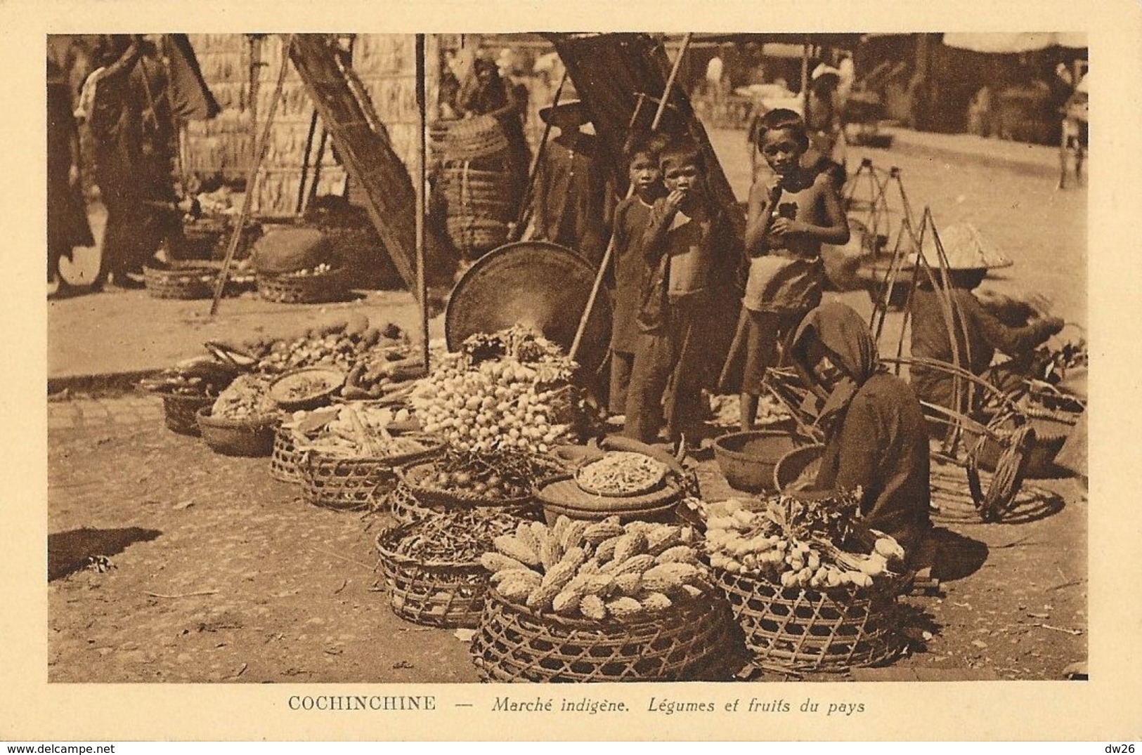 Viet-Nam, Cochinchine - Marché Indigène, Légumes Et Fruits Du Pays - Edition Nadal, Saïgon - Carte Non Circulée - Viêt-Nam