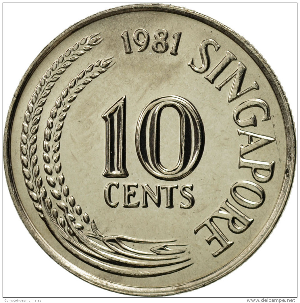 Singapour, 10 Cents, 1981, Singapore Mint, FDC, Copper-nickel, KM:3 - Singapour