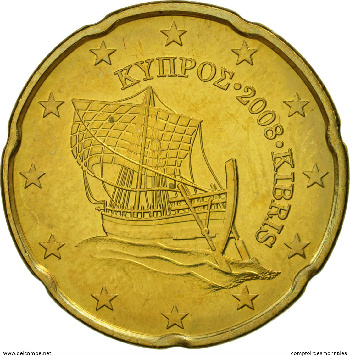 Chypre, 20 Euro Cent, 2008, SUP, Laiton, KM:82 - Cyprus