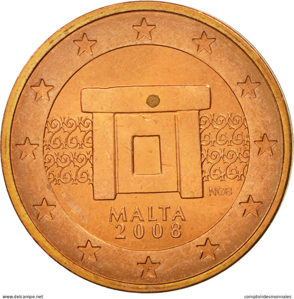 Malte, 2 Euro Cent, 2008, SUP, Copper Plated Steel, KM:126 - Malta