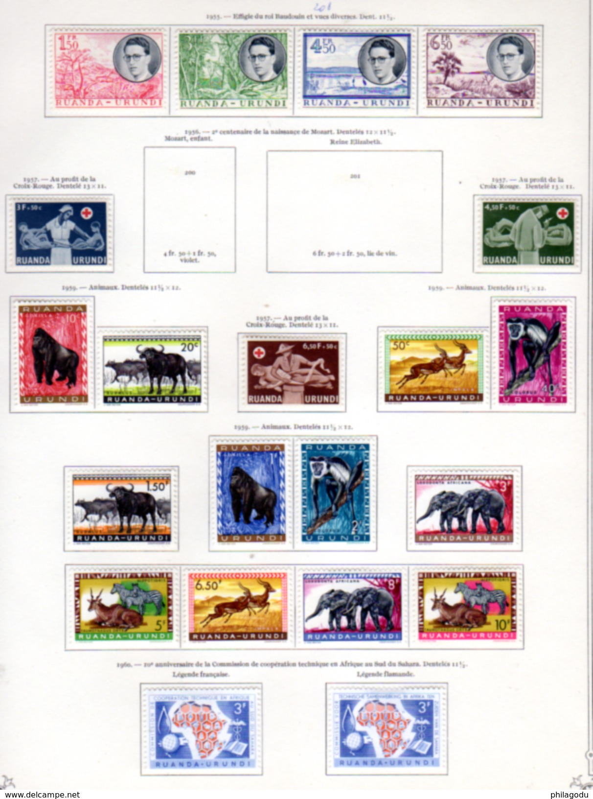 1949-61   Masques, Roi Baudoin, Animaux, Usumbura, Etc, Entre 173 Et/ 230*, Cote 31 &euro;, - Neufs