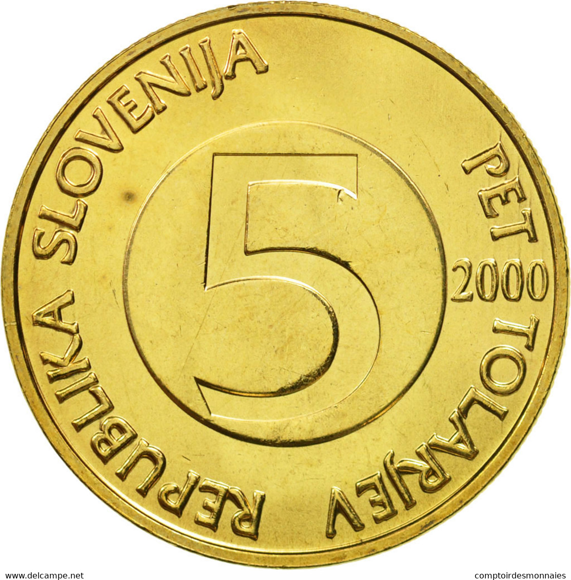 Monnaie, Slovénie, 5 Tolarjev, 2000, SPL, Nickel-brass, KM:6 - Slovénie