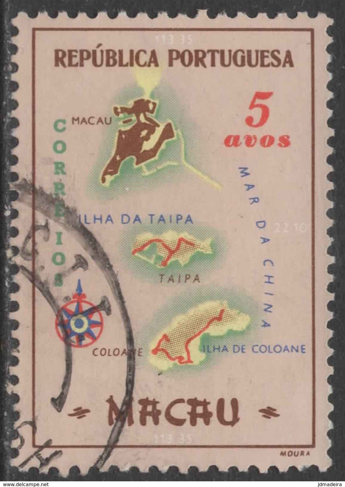 Macau Macao – 1956 Maps 5 Avos - Oblitérés