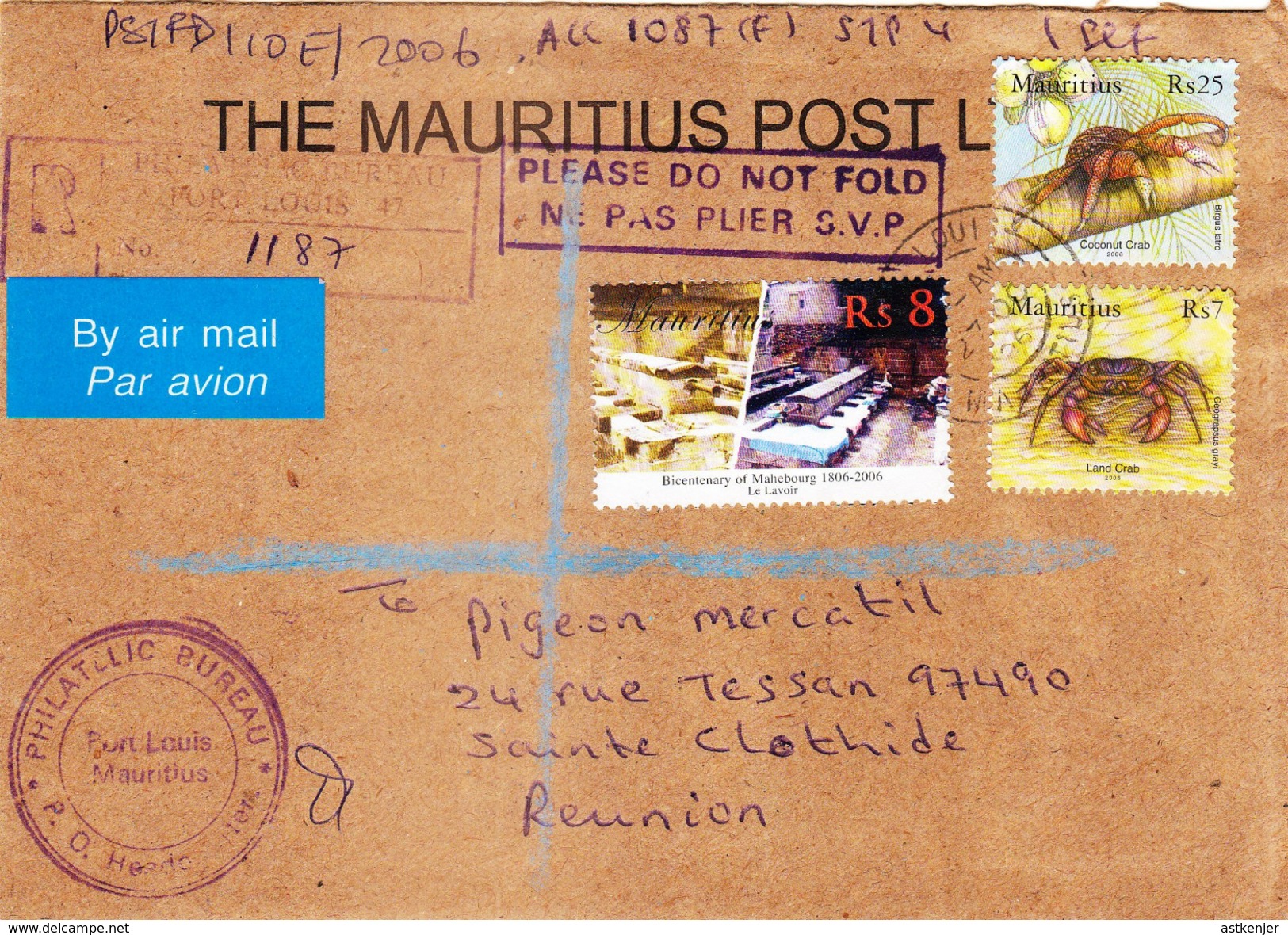 ILE MAURICE (MAURITIUS) Enveloppe En Provenance THE MAURITIUS POST LTD - PHILATELIC BUREAU Du 27.10.2006 - RARE - Mauricio (1968-...)