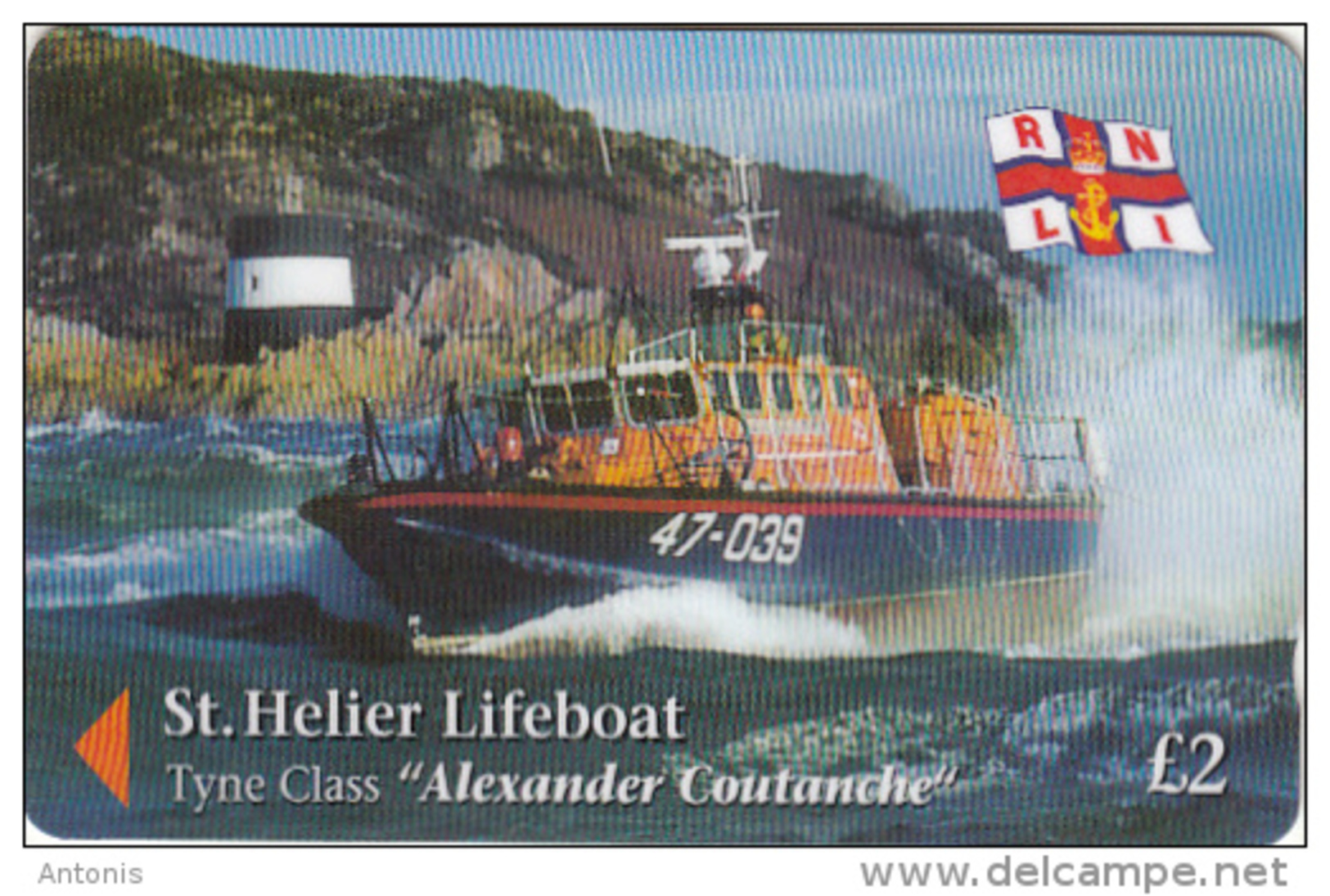 JERSEY ISL. - St.Helier Lifeboat/Alexander Coutanche, CN : 46JERC(0 With Barred), Tirage %25000, Used - [ 7] Jersey And Guernsey