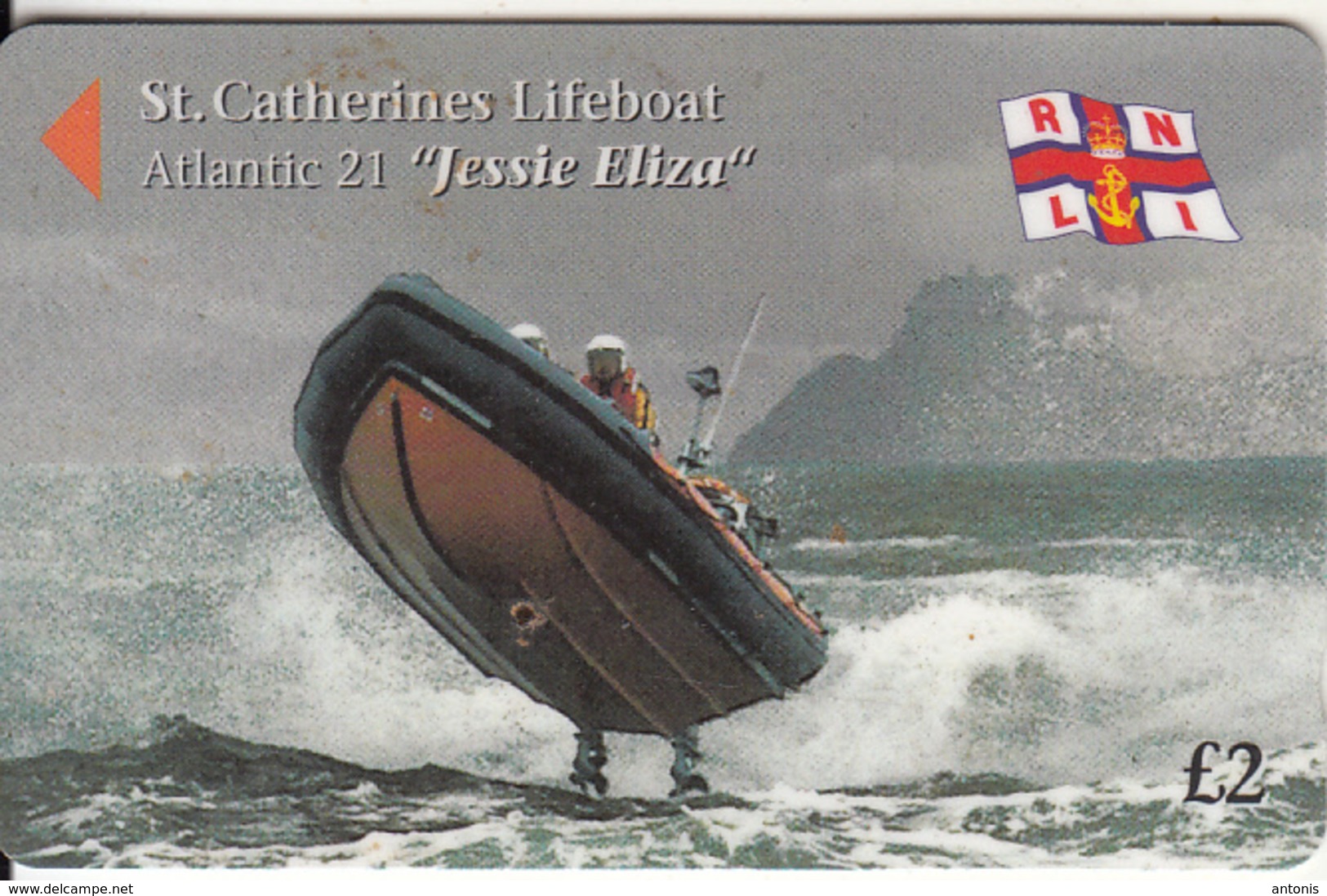 JERSEY ISL. - St.Catherine"s Lifeboat/Atlantic 21 "Jessie Eliza", CN : 46JERA(0 With Barred), Tirage %25000, Used - [ 7] Jersey And Guernsey