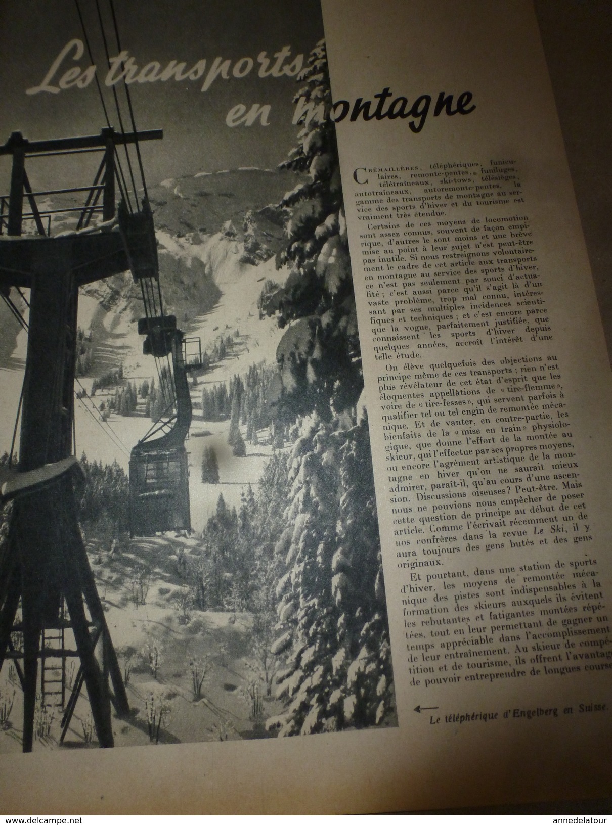 1951 SETA  : Le Transport En Montagne ---> En SUISSE (Engelberg,Gonergrat,Barberine,Säntes,Scheidegg); Laponie; Etc - Science