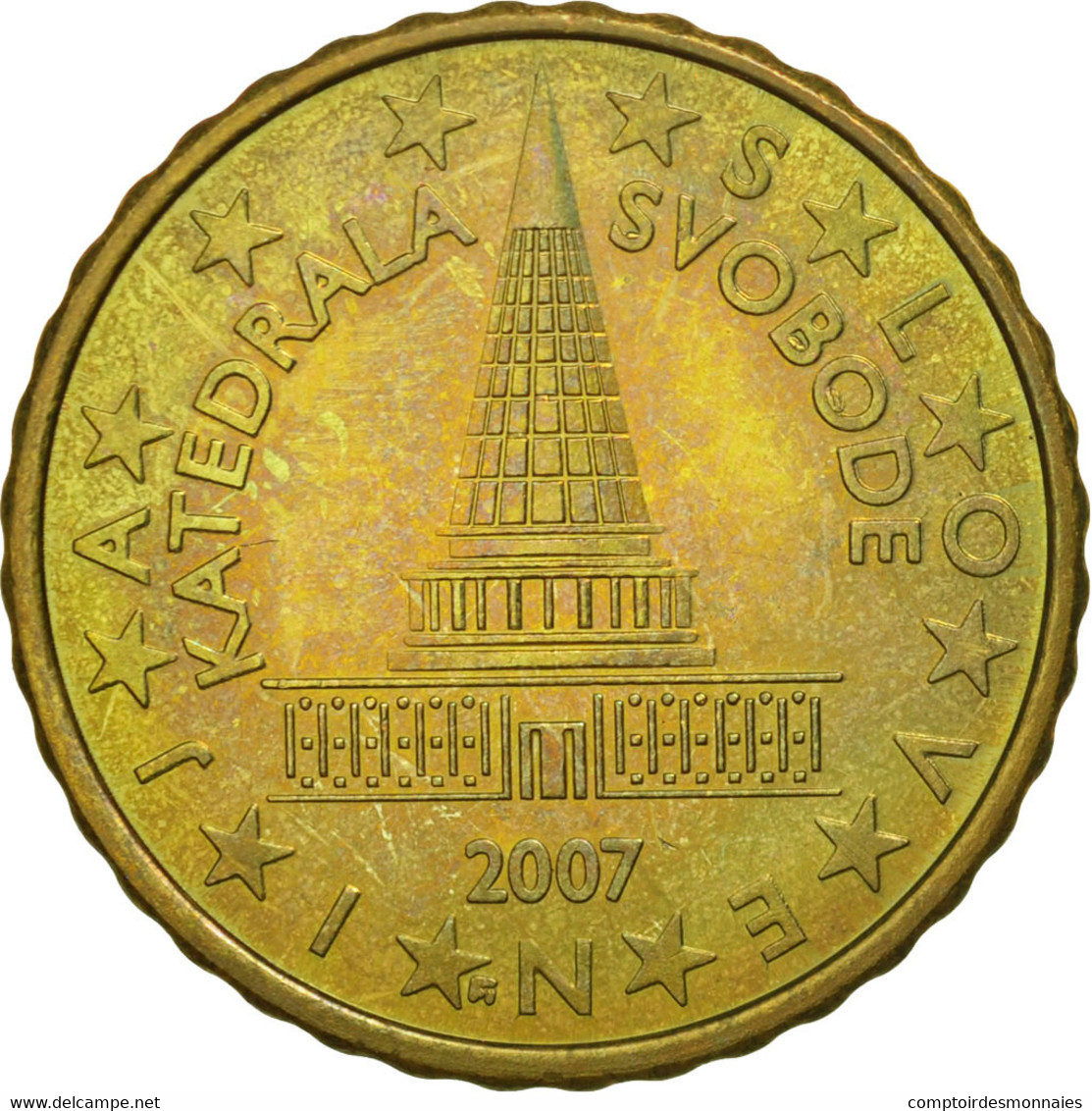 Slovénie, 10 Euro Cent, 2007, SUP, Laiton, KM:71 - Slovenië