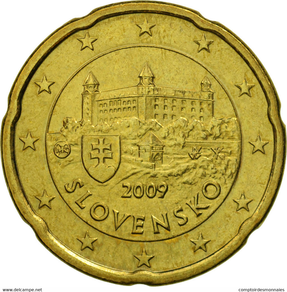 Slovaquie, 20 Euro Cent, 2009, SUP, Laiton, KM:99 - Slowakije
