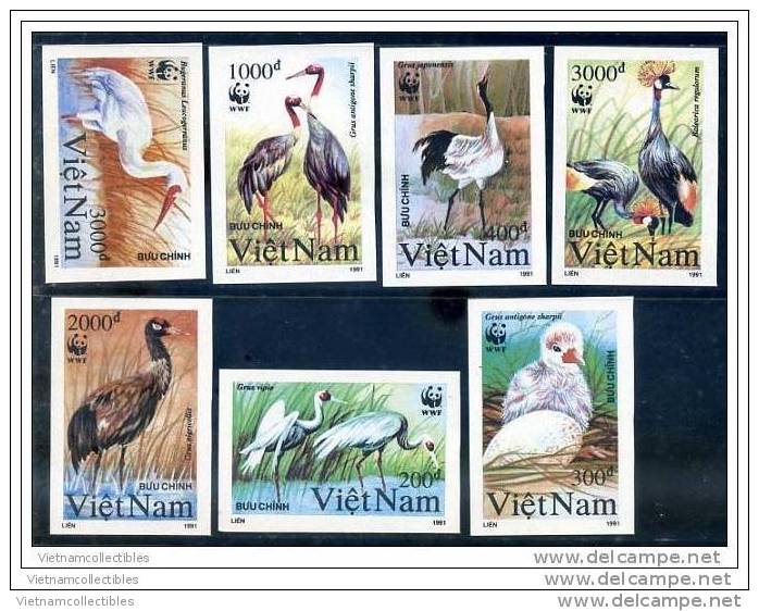 WWF W.W.F. Vietnam Viet Nam MNH Imperf Stamps 1991 : Rare &amp; Precious Cranes / Bird (Ms615) - Unused Stamps