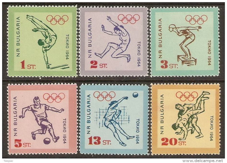 Bulgaria 1964 Mi# 1488-1493 ** MNH - 18th Olympic Games, Tokyo - Summer 1964: Tokyo