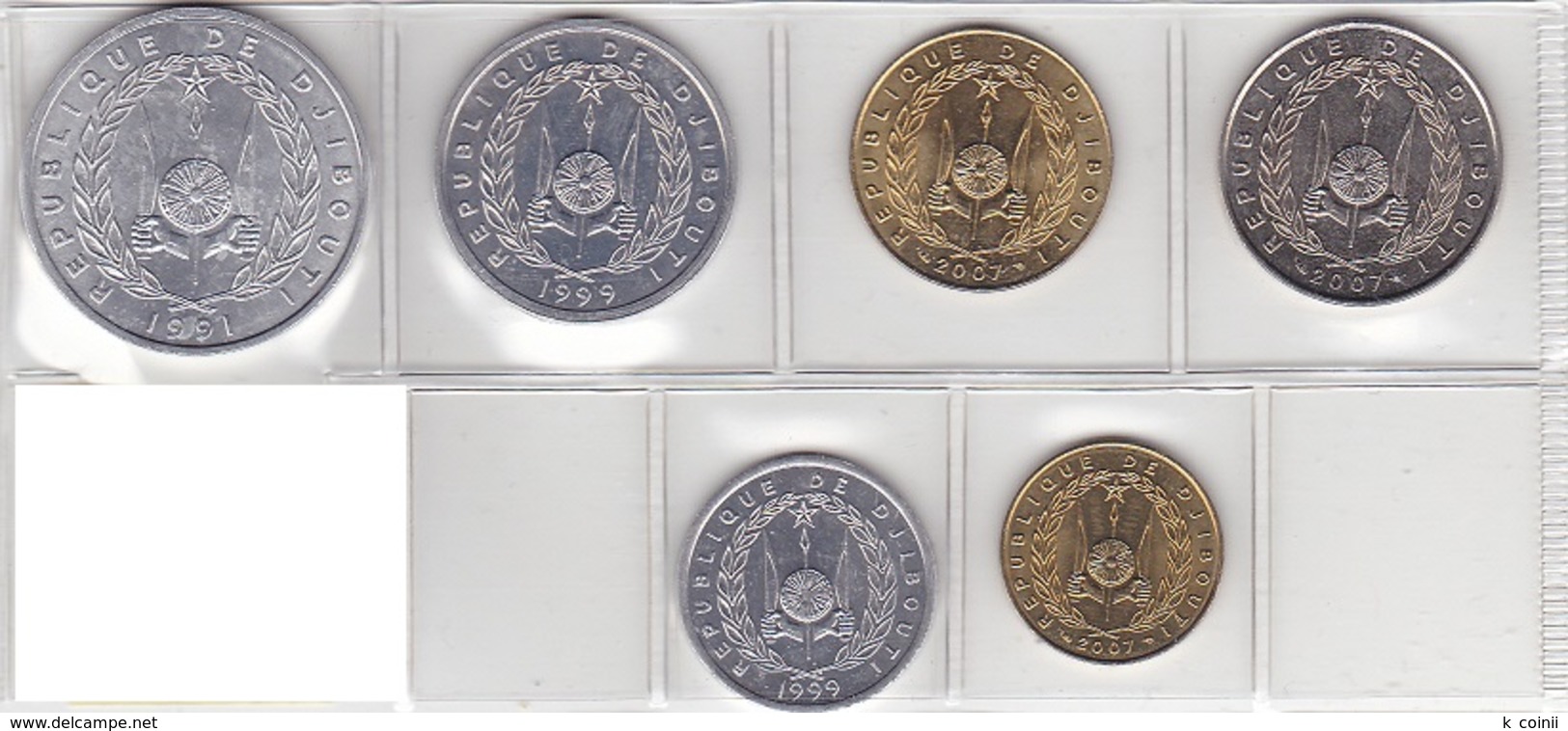 Djiibouti - Set Of 6 Coins - UNC - Dschibuti