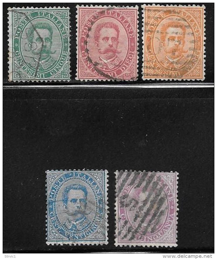 Italy, Scott # 45-8,50 Used King Humbert L, 1879, Above Average - Used
