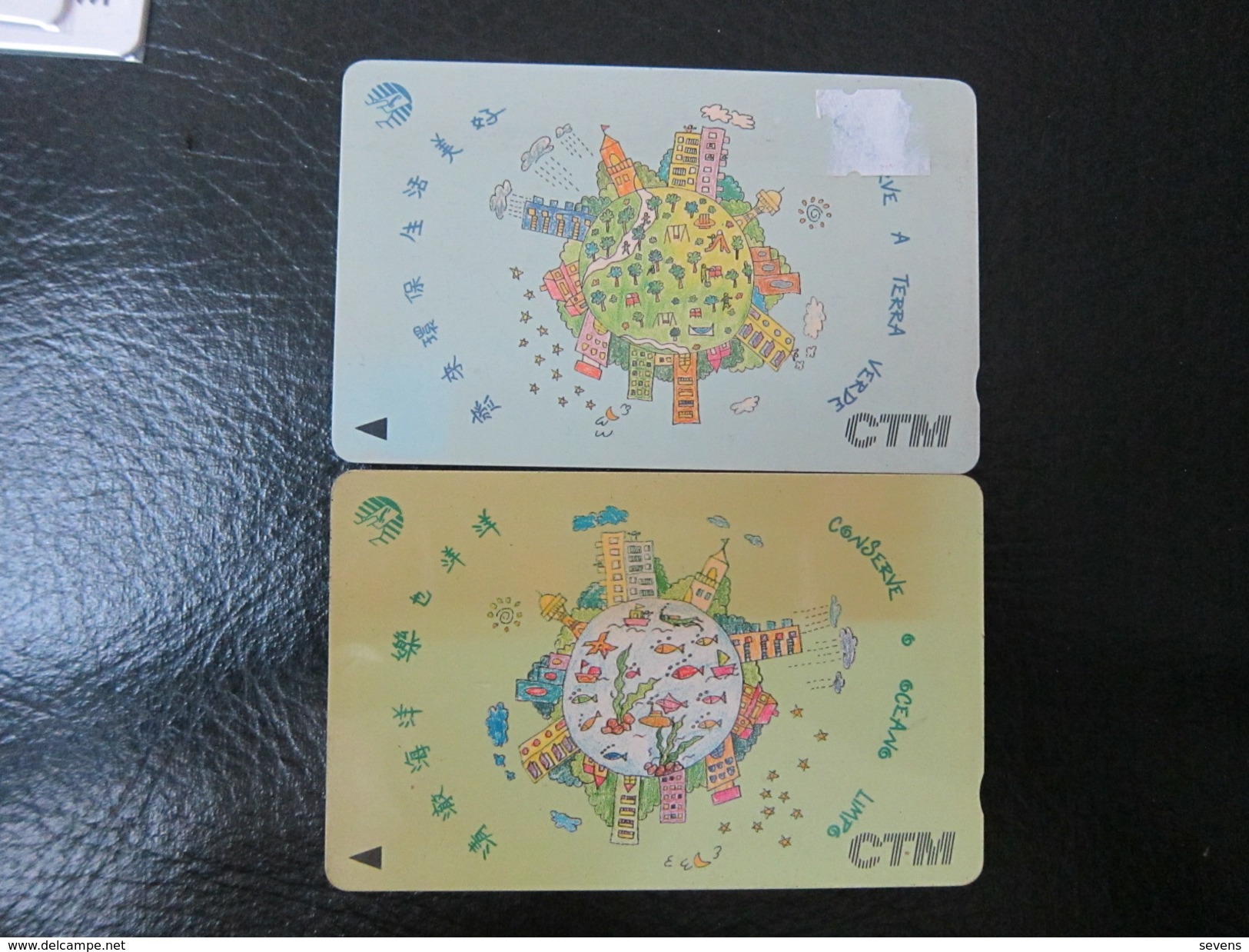 GPT Magnetic Phonecard,7MACA,B Protect Ocean,set Of 2,used(not In Good Condition,with Bend And Turn Yellow) - Macau