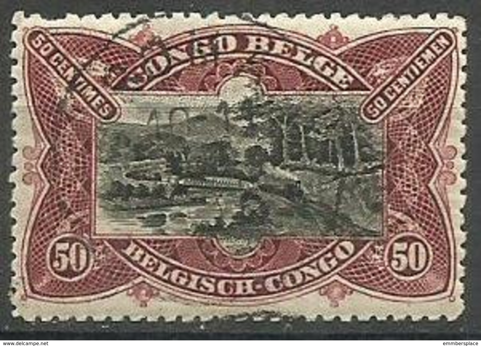 Belgian Congo - 1915 Railway Bridge 50c CTO   Sc 53 - Used Stamps