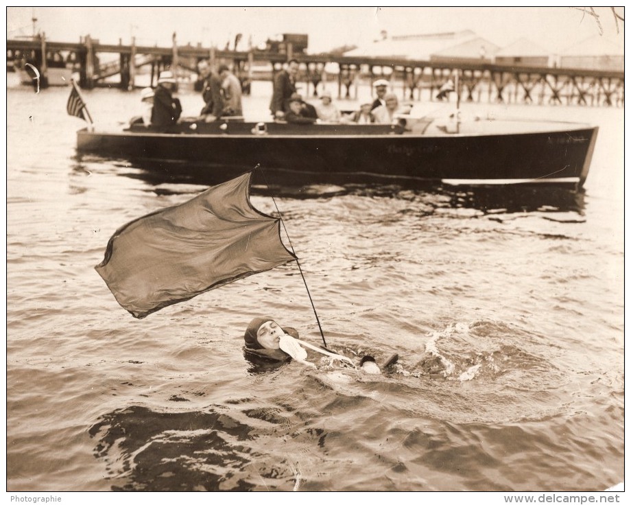 USA Natation Nageur Longue Distance ? Clauson-Kaas? Ancienne Photo 1930 - Sports