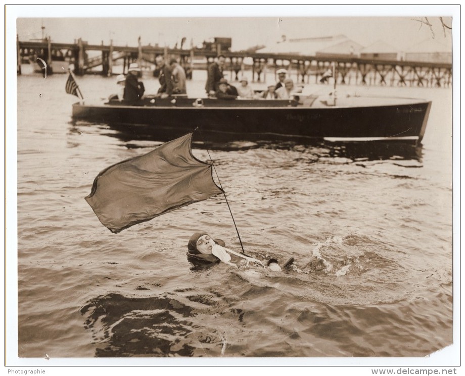 USA Natation Nageur Longue Distance ? Clauson-Kaas? Ancienne Photo 1930 - Sports