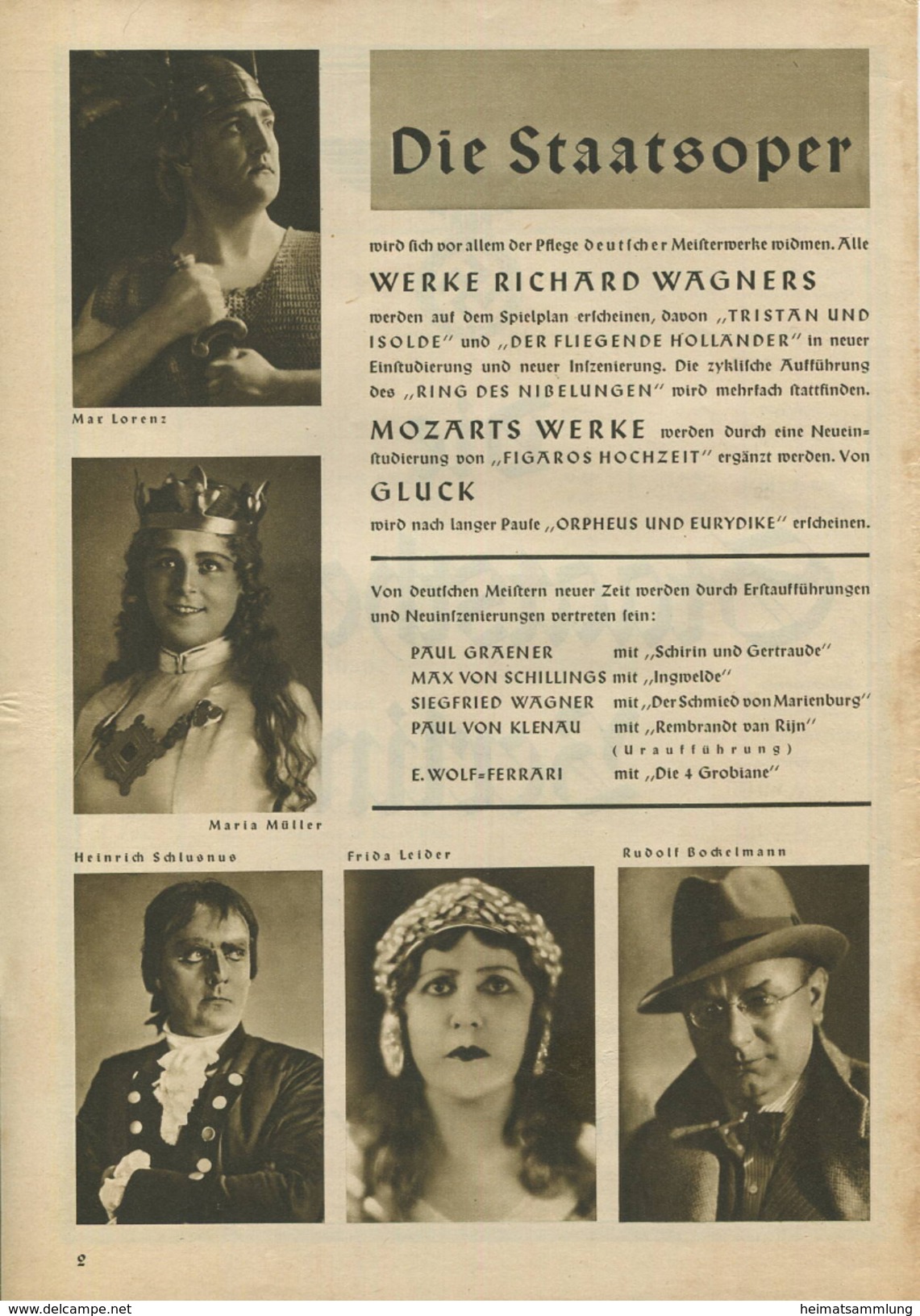 Die Staatstheater Berlin - Spielplan 1936/1937 - 3 Doppelseiten DINA4-Format mit über 30 Abbildungen U. A. Carla Splette - Theatre & Scripts