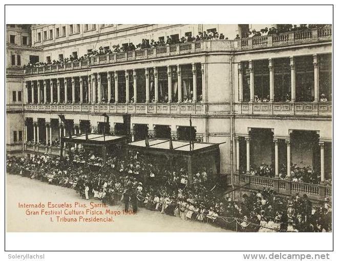 1908. POSTALES: CONJUNTO DE 9 TARJETAS POSTALES DEL GRAN FESTIVAL CULTURA FISICA. MAYO 1908. INTERNADO... - Unclassified