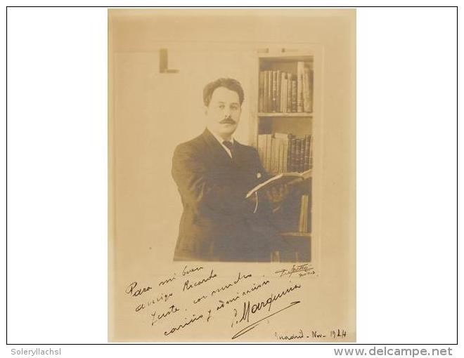 1924. FOTOGRAF&Iacute;A: FRETTE: RETRATO DE EDUARDO MARQUINA CON DEDICATORIA MANUSCRITA.... - Unclassified