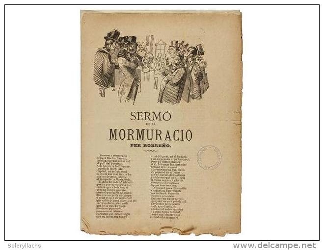 1900 Ca. FOLLETO: (LITERATURA). ROBRE&Ntilde;O: SERM&Oacute; DE LA MORMURACI&Oacute;... - Unclassified