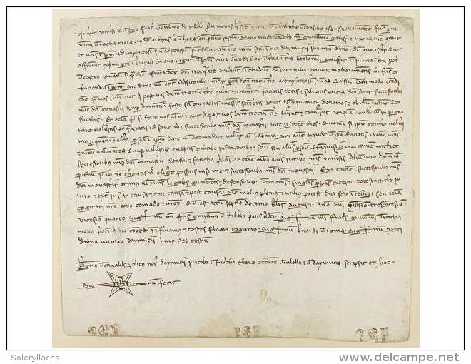 1324. MANUSCRITO: (PERGAMINO). GUILLEM DE RIBEROLA, Prior Del Monestir De Santa Maria De Chalamera... - Unclassified