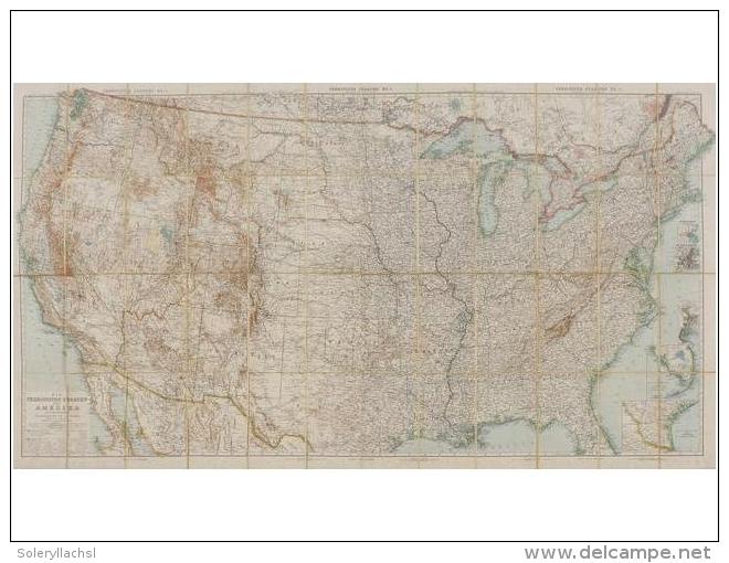 1900 Ca. MAPA: (EE.UU). HABENICHT, HERMANN: MAP OF THE UNITED STATES OF AMERICA WITH... - Ohne Zuordnung
