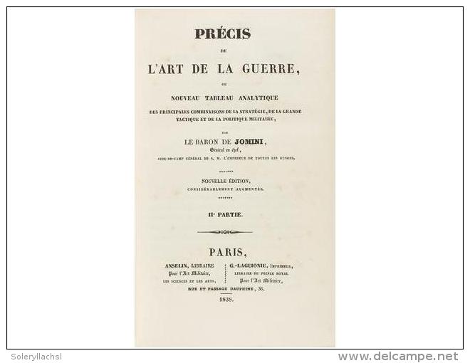 1838. LIBRO: (MILITARIA). JOMINI, ANTOINE HENRY: PR&Eacute;CIS DE L&acute;ART DE LA GUERRE... - Unclassified