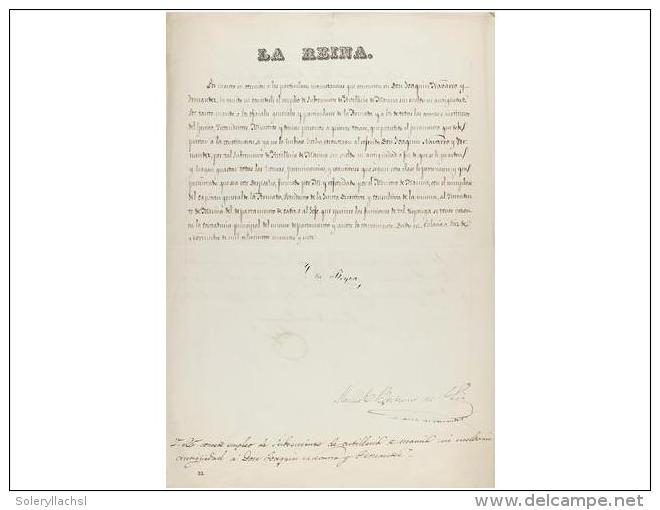 1847-1857. MANUSCRITO: (FIRMA REAL-MILITARIA). TRES DOCUMENTOS REFERIDOS A DON JOAQU&Iacute;N... - Unclassified
