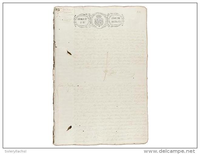 1844-1845. MANUSCRITO: (ESCLAVITUD-CUBA). PARTE ARCHIVO DE GUANAPAY. Folio Menor. 42 Fol.... - Unclassified