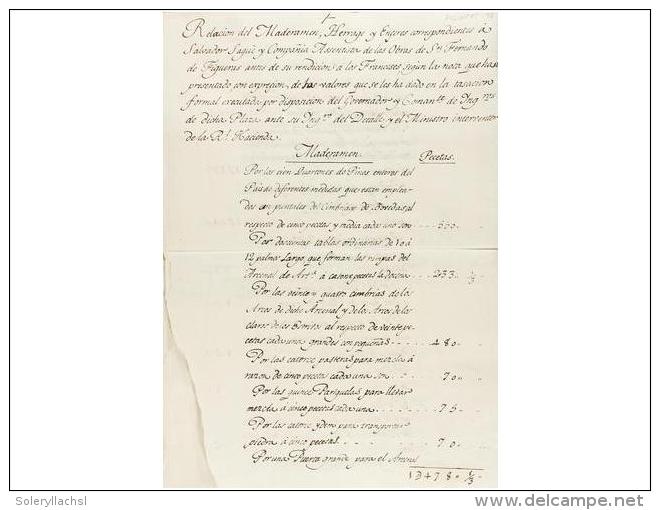 1798. MANUSCRITO: (FIGUERES-CASTILLO DE SAN FERNANDO). CONJUNTO DE CORRESPONDENCIA RELACIONADA CON... - Unclassified