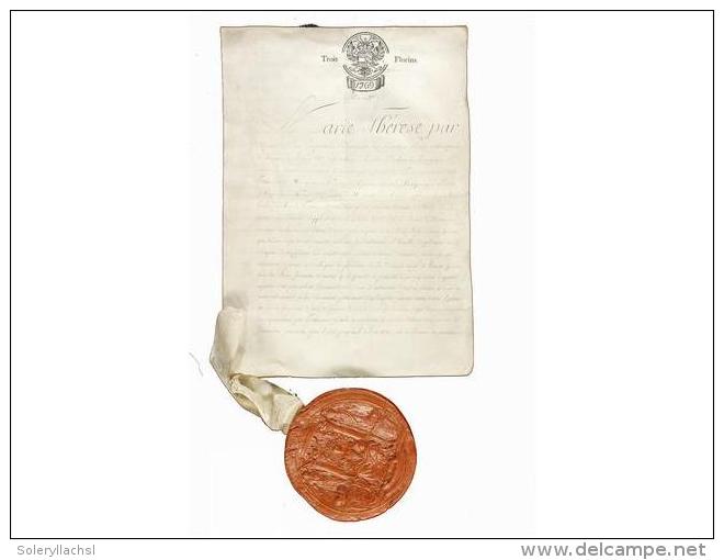 1769. MANUSCRITO: (FIRMA REAL). PERGAMINO REFERENTE A LOS BIENES DEL BARON METTECOVEN DONADOS A... - Unclassified