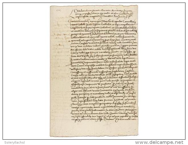 1549. MANUSCRITO: (CERVERA). CARLOS V: CAROLUS DIVINA SANCTAE CLEMENTIA ROMANORUM IMPERATOR... - Ohne Zuordnung