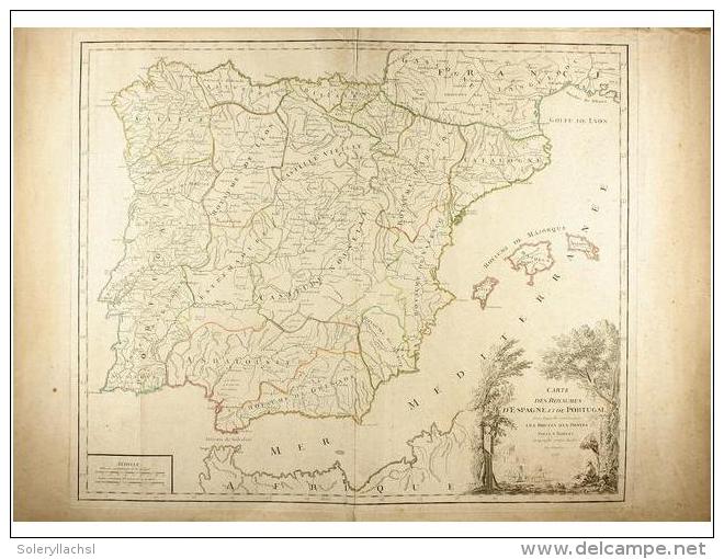 1757. MAPA: (ESPA&Ntilde;A-POSTAS). CARTE DES ROYAUMES D&acute;ESPAGNE ET DE PORTUGAL ... LES... - Unclassified